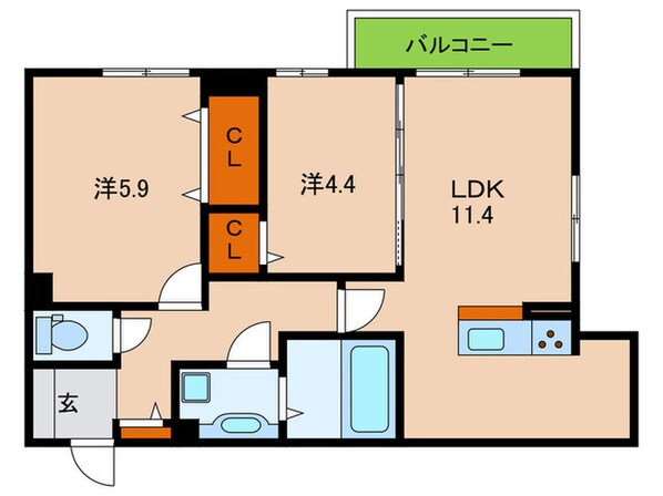 高倉山フラッツの物件間取画像